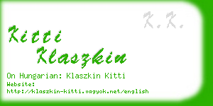 kitti klaszkin business card